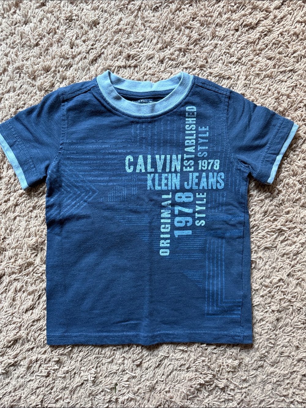 Calvin Klein Jeans Navy Tee with Light Blue Graphic